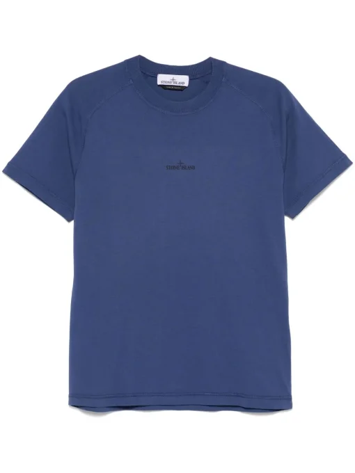 Stone Island logo-print T-shirt periwinkle blue