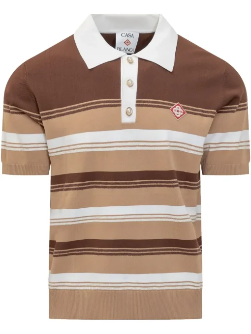 Casablanca Striped Chicano Polo Shirt