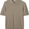 Burberry B Crest-embroidered polo shirt light brown