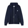 Ami Paris De Coeur Hoodie Navy Blue