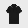 celine classic polo shirt in cotton piqué black