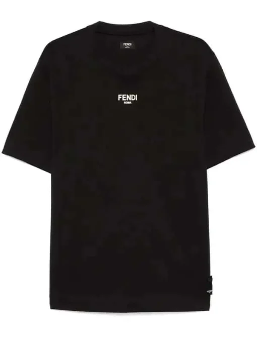 FENDI logo-print T-shirt black