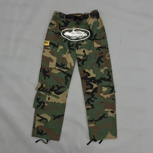 Corteiz Guerillaz Cargo – Camo Cargo Pants Military Green