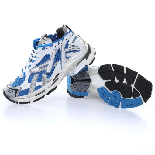 BALENCIAGA Runner Sneaker Blue and White – Iconic 90s Retro Technical Mesh Runner