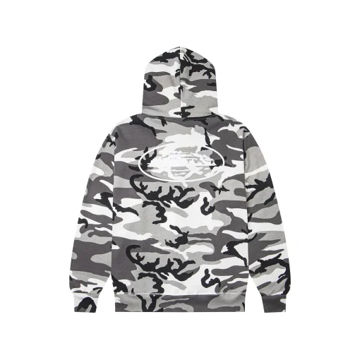 Corteiz Devil’s Island Classic Print Winter Retro Camouflage Casual Hoodie