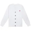 Ami Paris De Coeur Extrafine Merino Wool Cardigan White