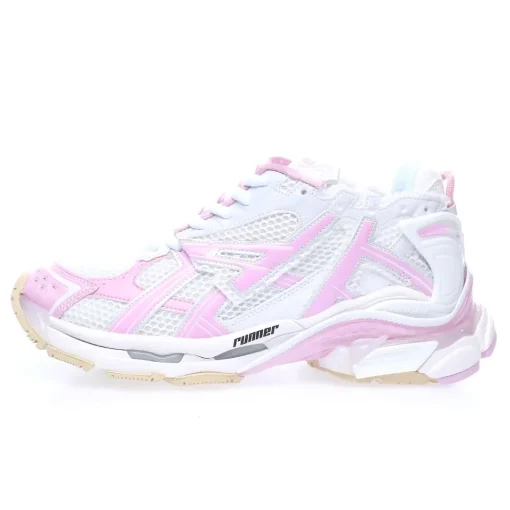 BALENCIAGA Runner Sneaker White Pink – Iconic 90s Retro Technical Mesh Luxury Runner