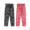 Palm Angels Bandana Track Pants Black Red