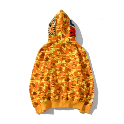 BAPE x Pubg collab Shark Head Camouflage Full Zip Hoodie Orange