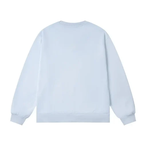 Corteiz Alcatraz Classic Letter Logo Print Casual Fleece Sweatshirt Light Blue