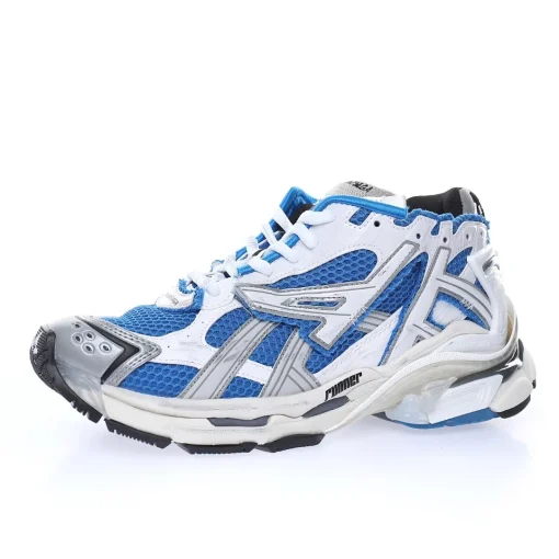 BALENCIAGA Runner Sneaker Blue and White – Iconic 90s Retro Technical Mesh Runner
