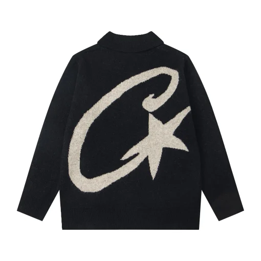 Corteiz Mohair Fuzzy Sweater Black