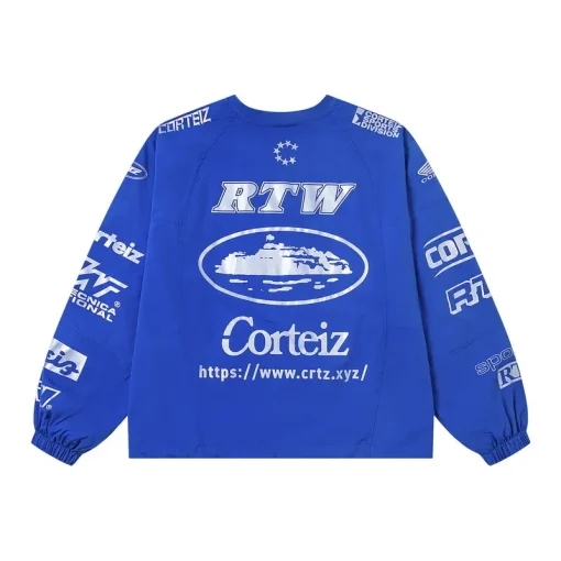 Corteiz Alcatraz Waterproof Windbreaker Crew Neck Rainbow Blue