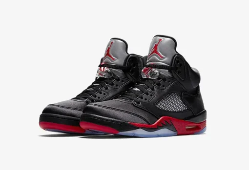 Air Jordan 5 Retro Satin Bred Sneaker Black