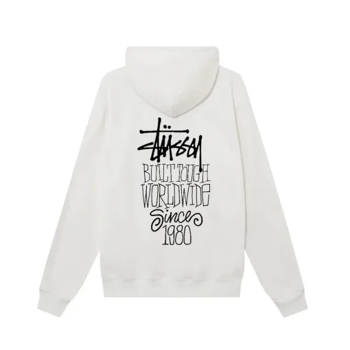 Stussy Basic White Cotton Hoodie