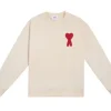 Ami Paris De Coeur Patch Sweatshirt Cream White