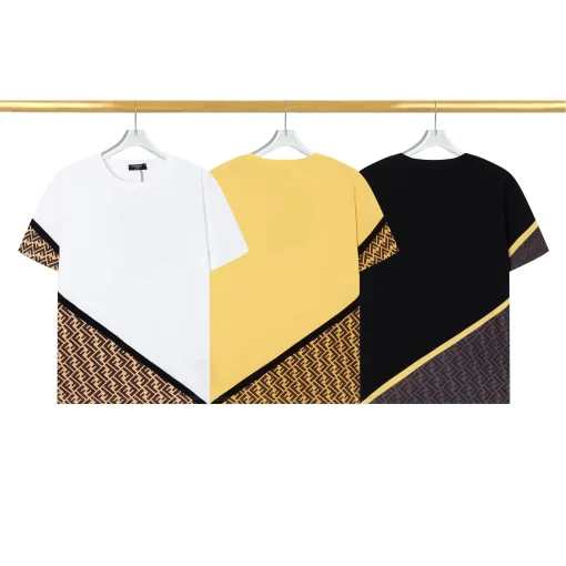 Fendi T-shirt Black White Yellow