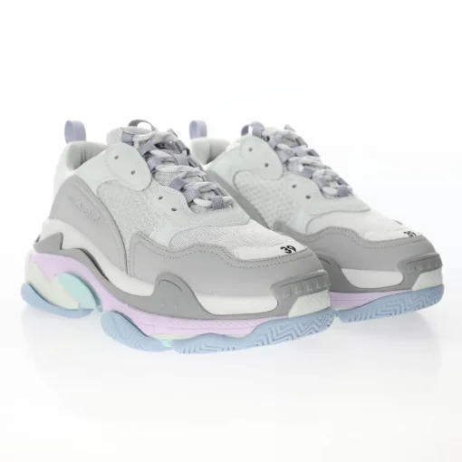 Balenciaga Triple S White fog light purple light blue