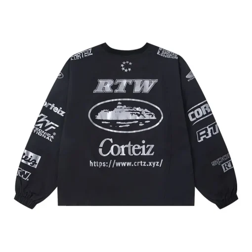 Corteiz Alcatraz Waterproof Windbreaker Crew Neck Black