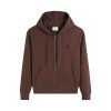 Ami Paris Ami De Coeur Zip-Up Hoodie Brown