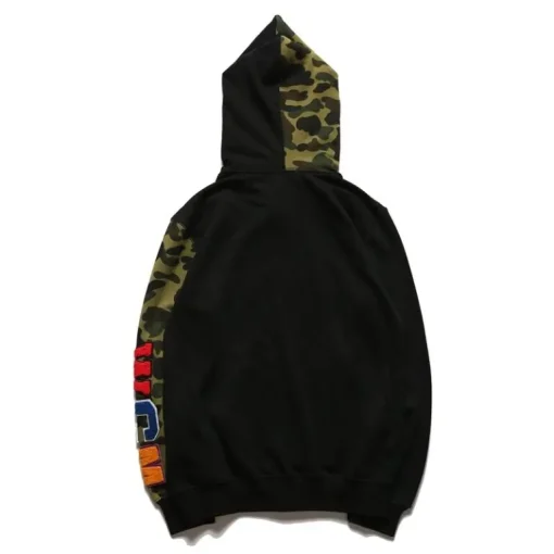 BAPE Shark Head Camouflage Full Zip Hoodie Black