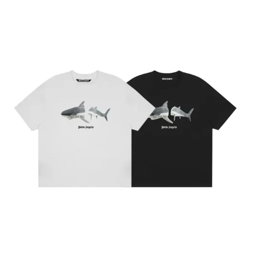 Palm Angels Shark T-Shirts Black & White