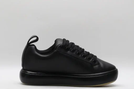 Bottega Veneta Pillow Padded Leather Sneakers – Triple Black Natural Rubber Low-Top