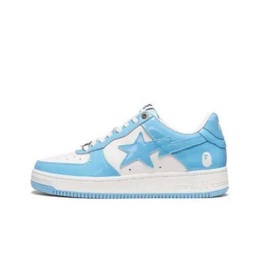 A Bathing Ape Bape Sta Low Blue – Premium White & Blue Patent Leather Streetwear