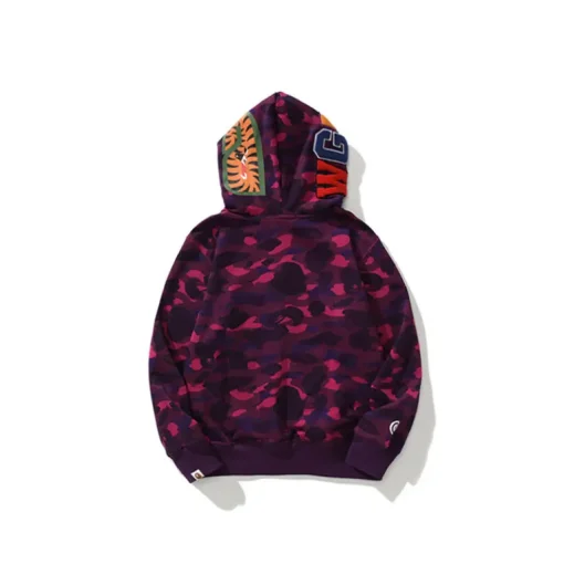 BAPE Shark Hooded Hoodie Purple