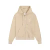 Ami Paris Zipper Hoodie Beige