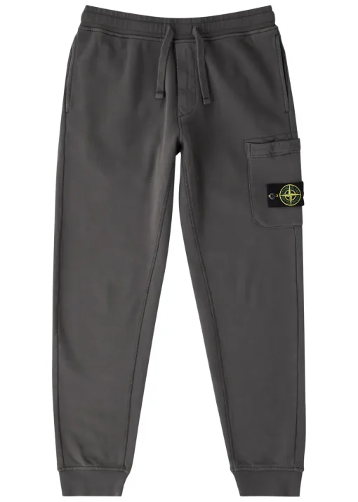 Stone Island Logo Cotton Sweatpants Black