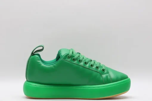 Bottega Veneta Pillow Padded Leather Lace-Up Sneaker – Iconic Parakeet Green