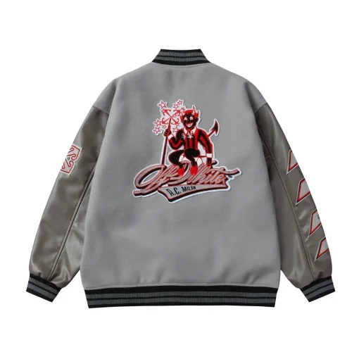 Off-White x AC Milan Varsity Jacket Grey