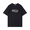 Balenciaga White Wave logo T-Shirt Black