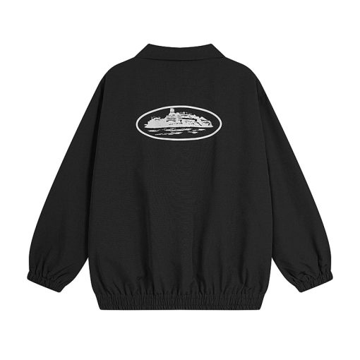 Corteiz Guerillaz Drilltop Tonal Jacket Black