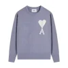 Ami Paris De Coeur Felted Merino Wool Sweater Light Purple