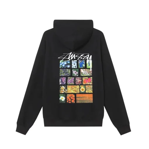 Stussy Camelias Hoodie Black Cotton
