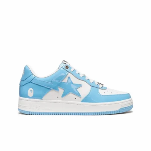 A Bathing Ape Bape Sta Low Blue – Premium White & Blue Patent Leather Streetwear