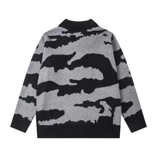 Corteiz Mohair Fuzzy Sweater Black Camouflage