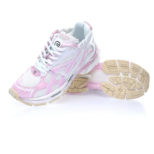 BALENCIAGA Runner Sneaker White Pink – Iconic 90s Retro Technical Mesh Luxury Runner