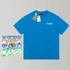 Balenciaga Over Line Logo T-Shirt Ocean Blue
