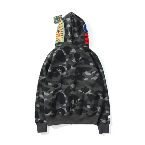 BAPE Camo Shark Full Zip Hoodie Gray