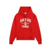 Ami Paris Logo Print Hoodie Red