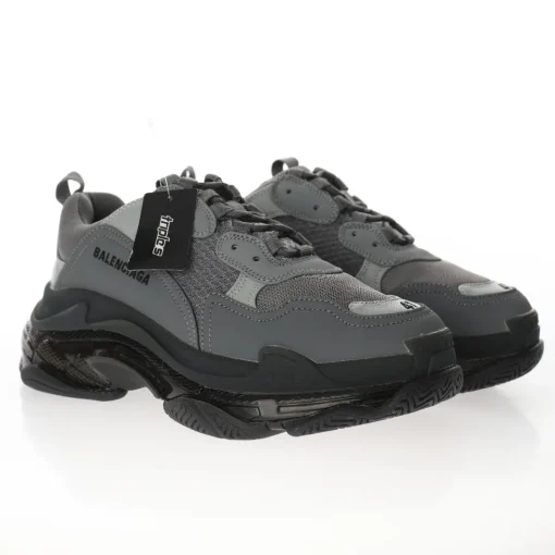 Balenciaga Triple S Grey – Iconic Oversized Clean Sole Multi-Material Sneakers