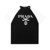 Prada Milano Logo-Intarsia Knitted Short-Sleeve Top BLACK