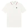 Burberry Icon Stripe Placket Cotton Polo T-Shirt White