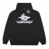 Balenciaga Double Print Logo Hoodie Black