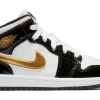 NIKE Air Jordan 1 Mid Black and white patent leather