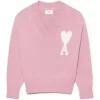 Ami Paris Ami De Coeur Sweater Pink