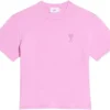 Ami Paris Ami De Coeur Tonal Boxy Fit T-Shirt Candy Pink
